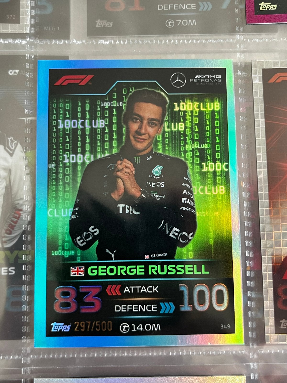 George Russell 100 Club Special Edition Kaart 297/500, Ophalen of Verzenden, Zo goed als nieuw, Formule 1