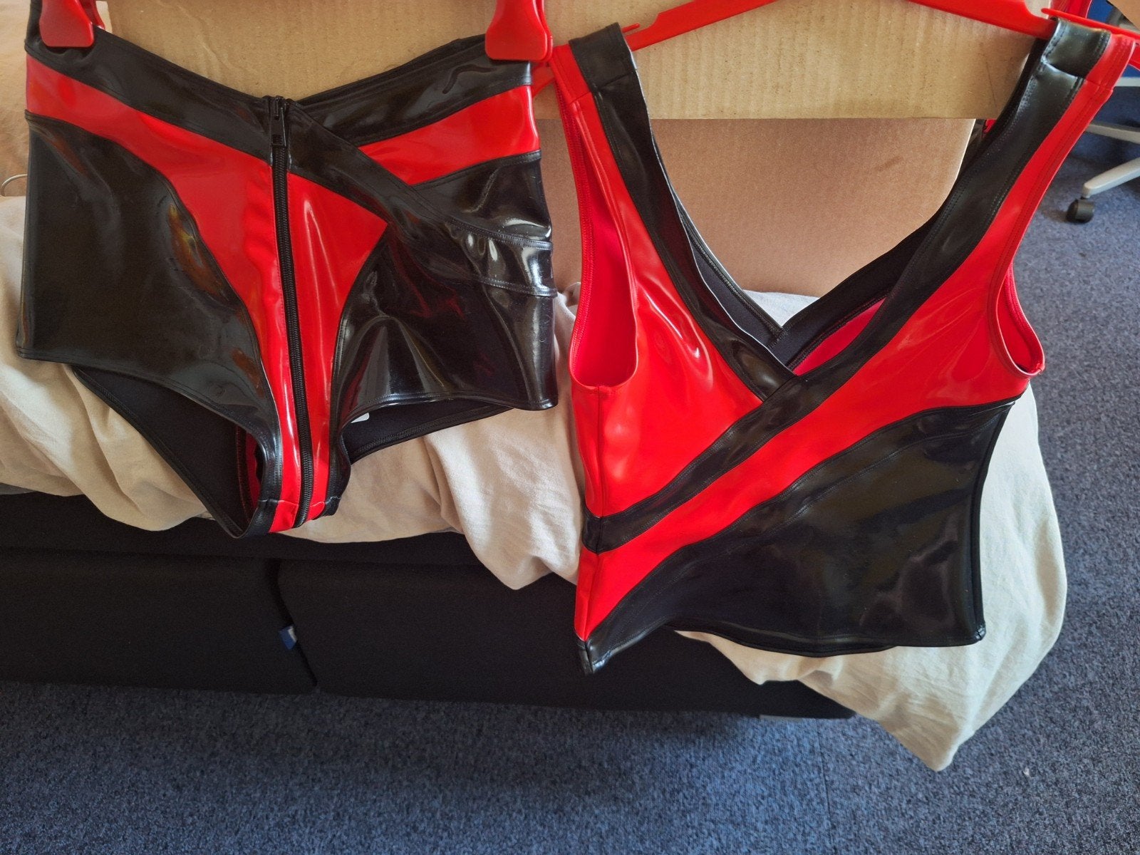 Datex set maat M - Zwart/Rood patrice catanzaro sexy kinky, Maison Catanzaro, Ophalen of Verzenden, Nieuw