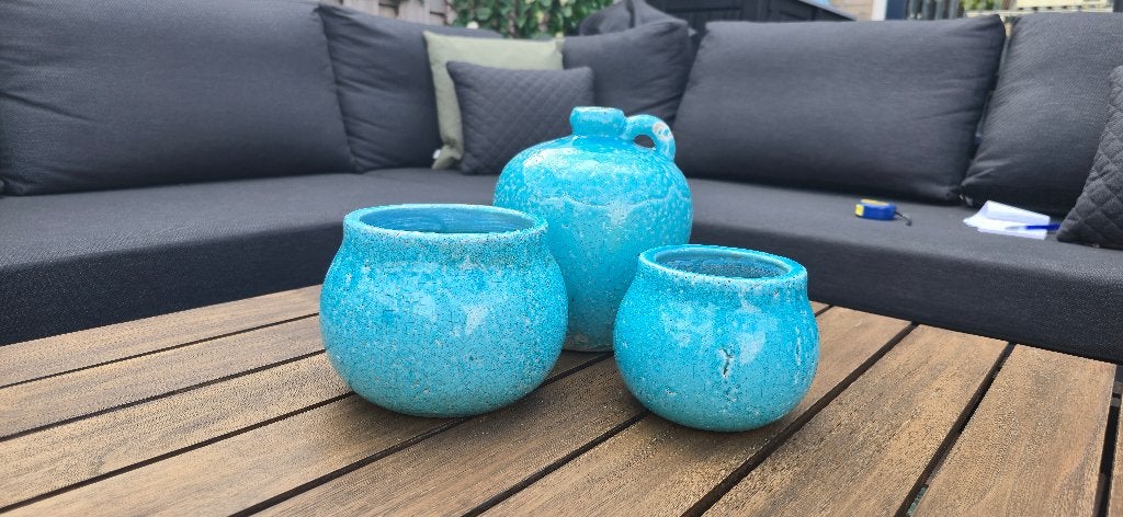 turquoise Aardewerk/keramieke set, Ophalen