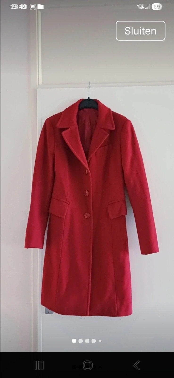 Mooie donkerrode getailleerde jas van Benetton, maat XS/S, Benetton, Nieuw, Ophalen of Verzenden, Maat 34 (XS) of kleiner