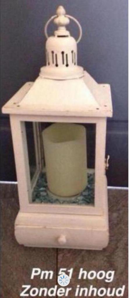 Mooie witte lantaarn, 51 cm hoog, Ophalen