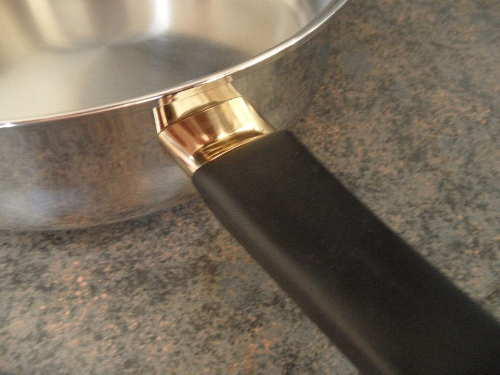 RVS braadpan met Pyrex deksel 24 carat gold - EURO Cuisine, Braadpan, Ophalen of Verzenden, Zo goed als nieuw, Rvs