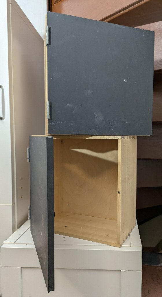 Houten doos met scharnierdeksel, Ophalen, Doos, Opvouwbaar, Minder dan 50 cm