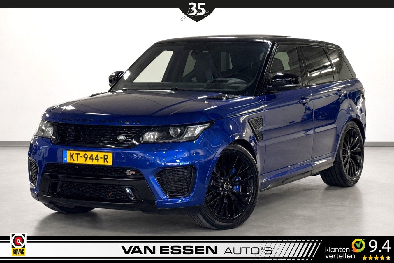 Land Rover Range Rover Sport 5.0 V8 Supercharged SVR Pano Ca, Auto's, Land Rover, Automaat, Euro 5, Blauw, 3000 kg