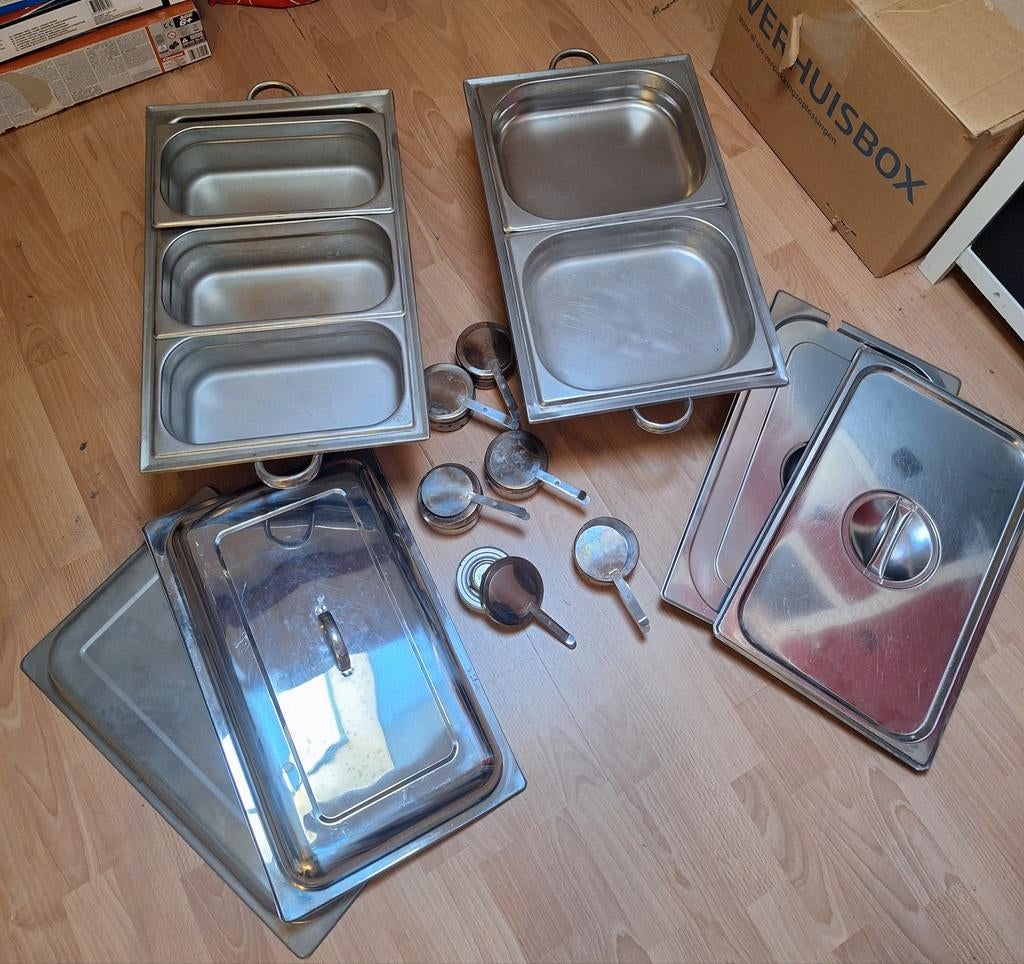 RVS Gastronorm bakken en deksels, diverse maten, Huis en Inrichting, Keuken | Keukenbenodigdheden, Ophalen, Zilver, Metaal, Overige merken