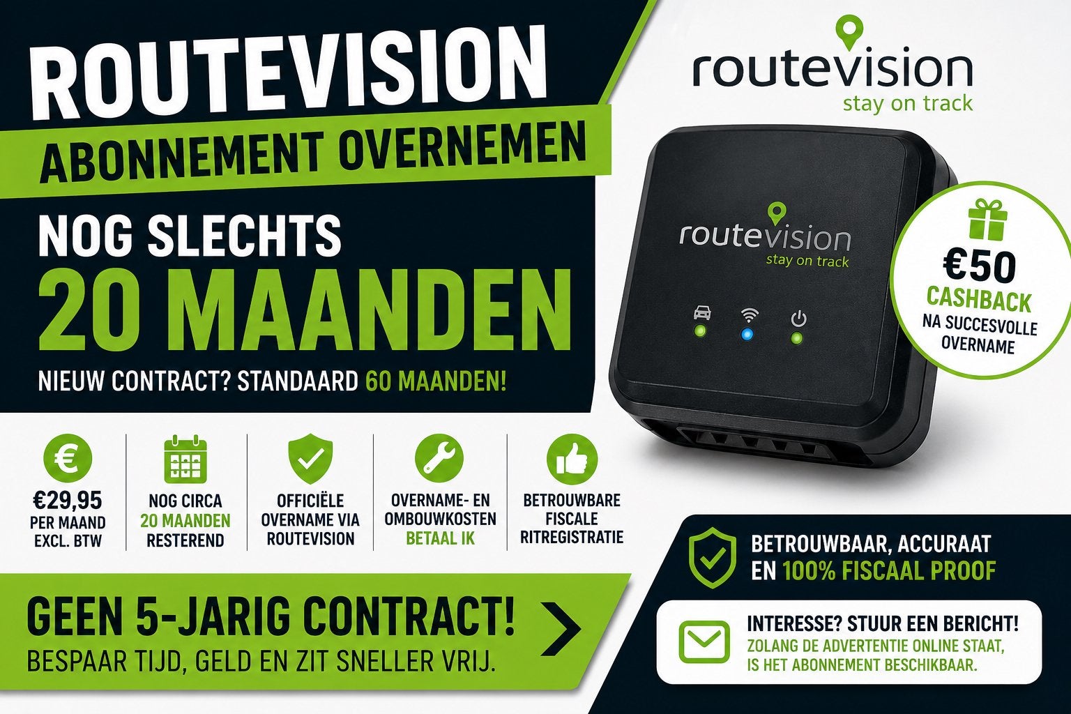 RouteVision abonnement overnemen, Ophalen