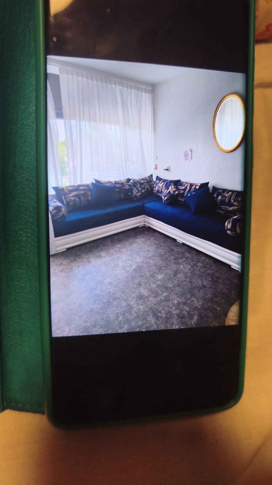 Prachtige blauwe Sederi bankstel, Ophalen, Gebruikt, Hout, Modern, Oosters