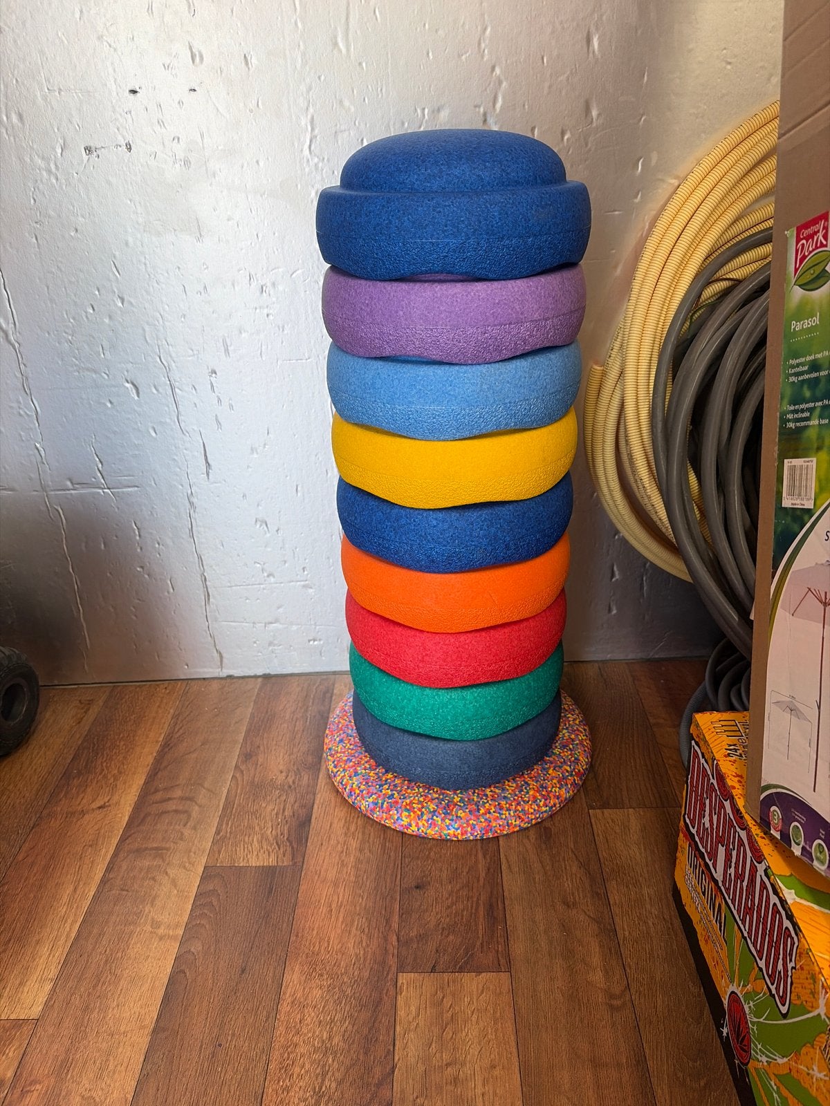 Stapelstein stenen set van 9 met 1 Balance bord, Ophalen, Zo goed als nieuw
