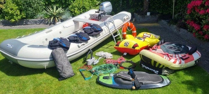 Nimarine opblaasboot met Honda 20pk buitenboordmotor, Ophalen, Aluminium, Peddels, Zo goed als nieuw