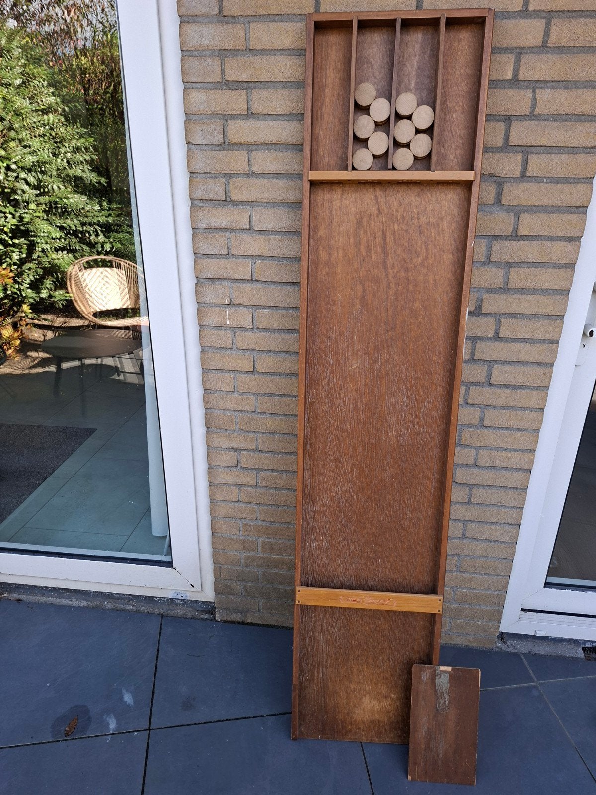 Vintage Homas Sjoelbak - Compleet met schijven, Een of twee spelers, Ophalen, Gebruikt, Homas