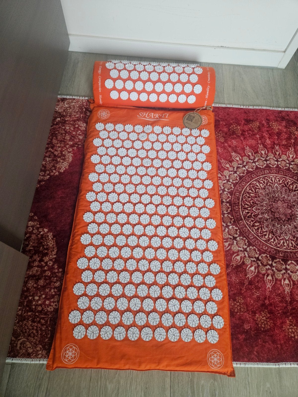 Shakti Mat acupressuurmat en kussen - Oranje, Ophalen of Verzenden