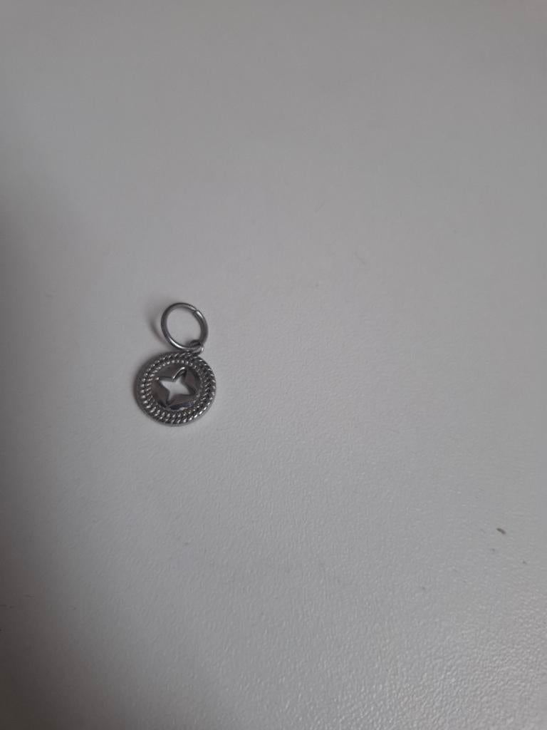Steenless steel bedel ster zilver, Overige merken, Ophalen of Verzenden, Zo goed als nieuw, 1 bedel