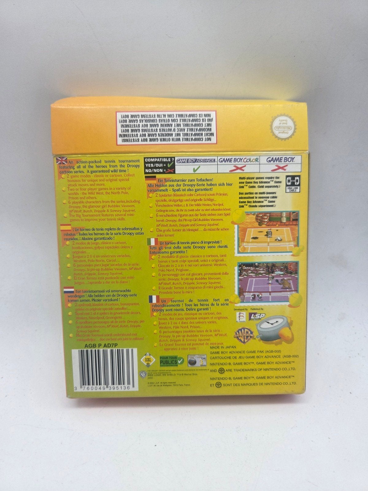 Droopy's Tennis Open Game Boy Advance (GBA), Nintendo, 1 speler, Zo goed als nieuw, Vanaf 3 jaar