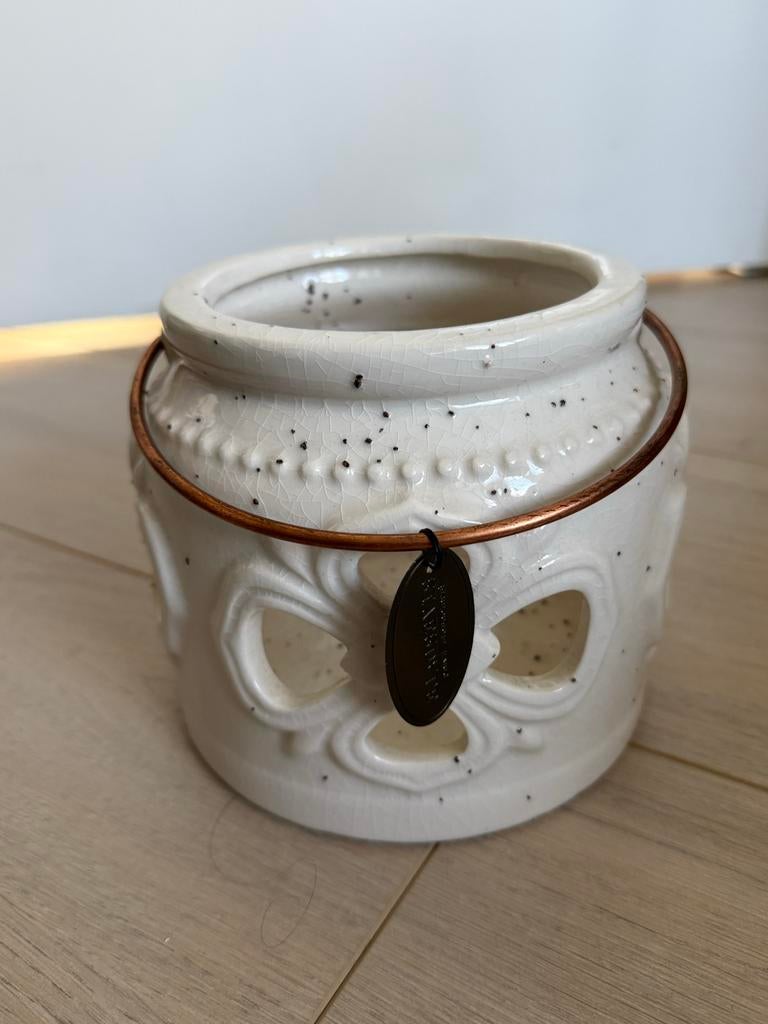Riverdale Windlicht Flower White 17 cm Nieuw, Ophalen of Verzenden, Nieuw