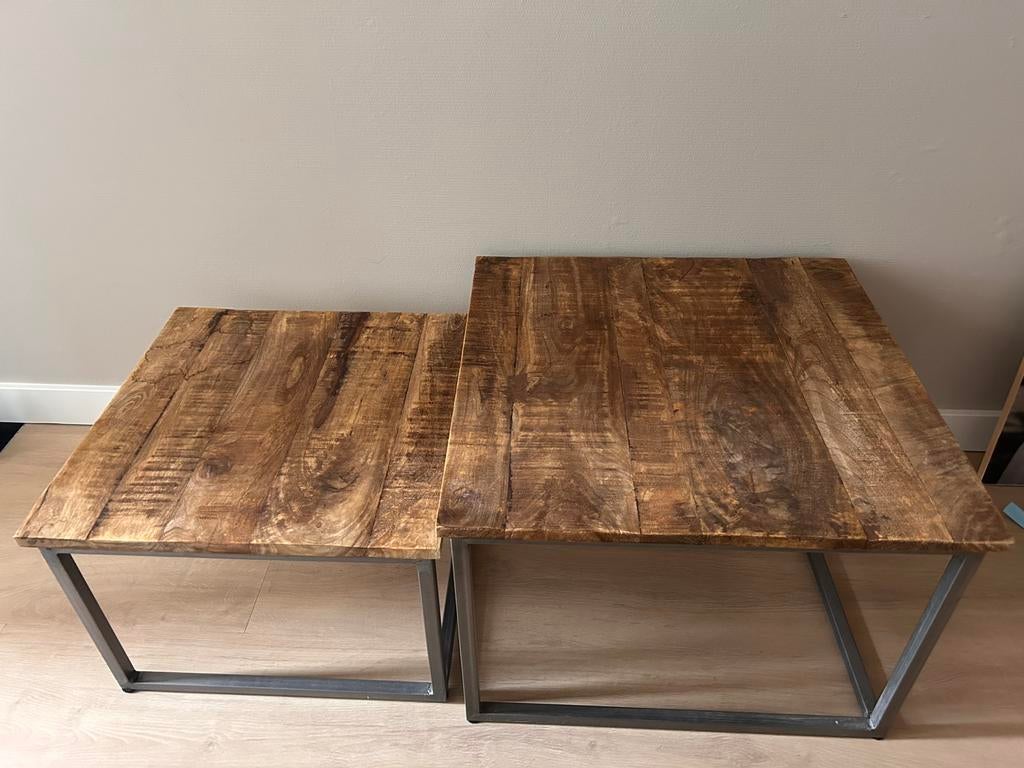 (Bijzet)tafels/ salontafel, Ophalen, 50 tot 100 cm, Rond, Zo goed als nieuw
