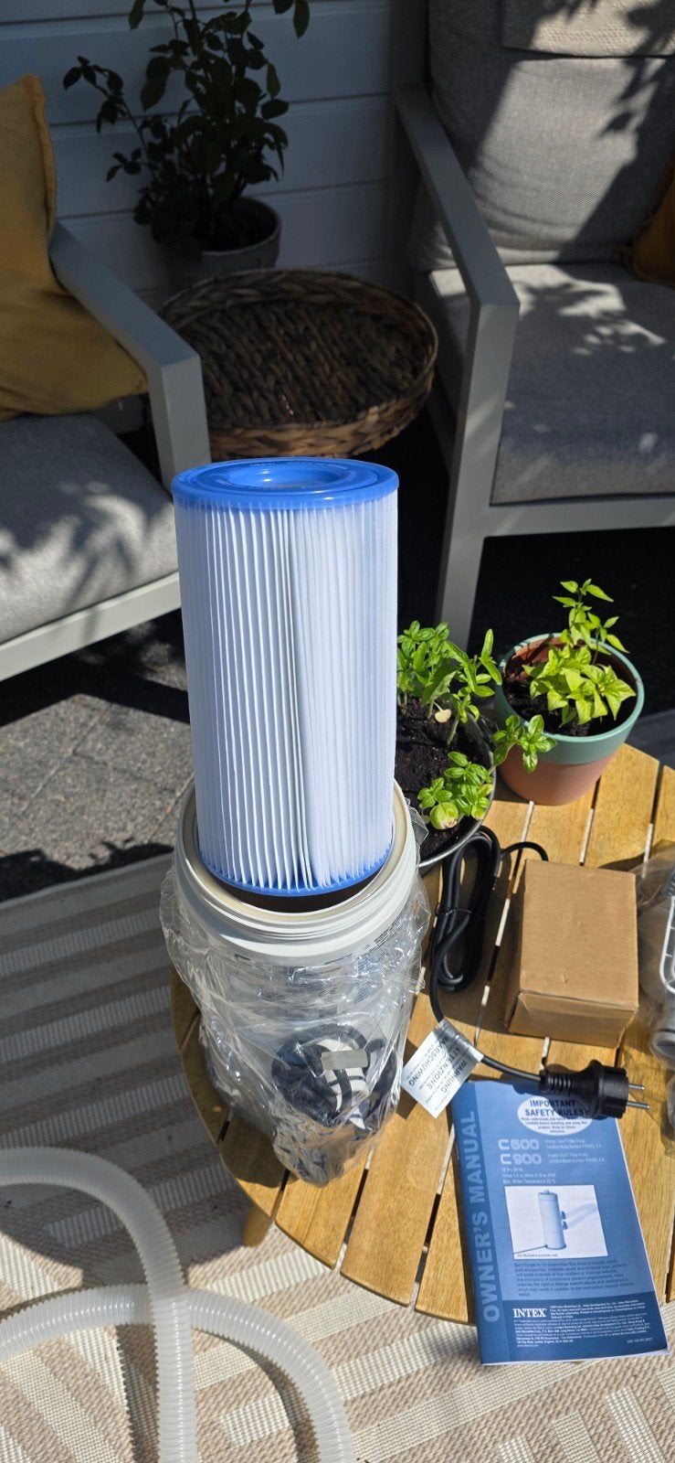 Intex C600 filterpomp met slangen en aansluitset 32mm, Ophalen