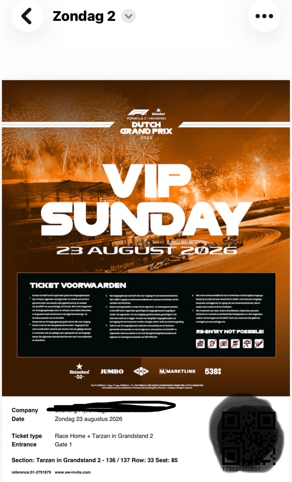 VIP tickets GP zondag met Race Home met gratis drank en eten, Twee personen