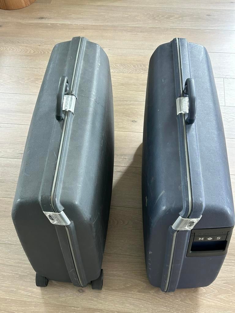 2 x Samsonite koffer antraciet en blauw, Gebruikt, Hard kunststof, 70 cm of meer, 55 cm of meer