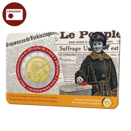 2 Euro Belgie 2023 - Vrouwenkiesrecht - BU Coincard NL/FR, Verzenden, België, 2 euro, Losse munt