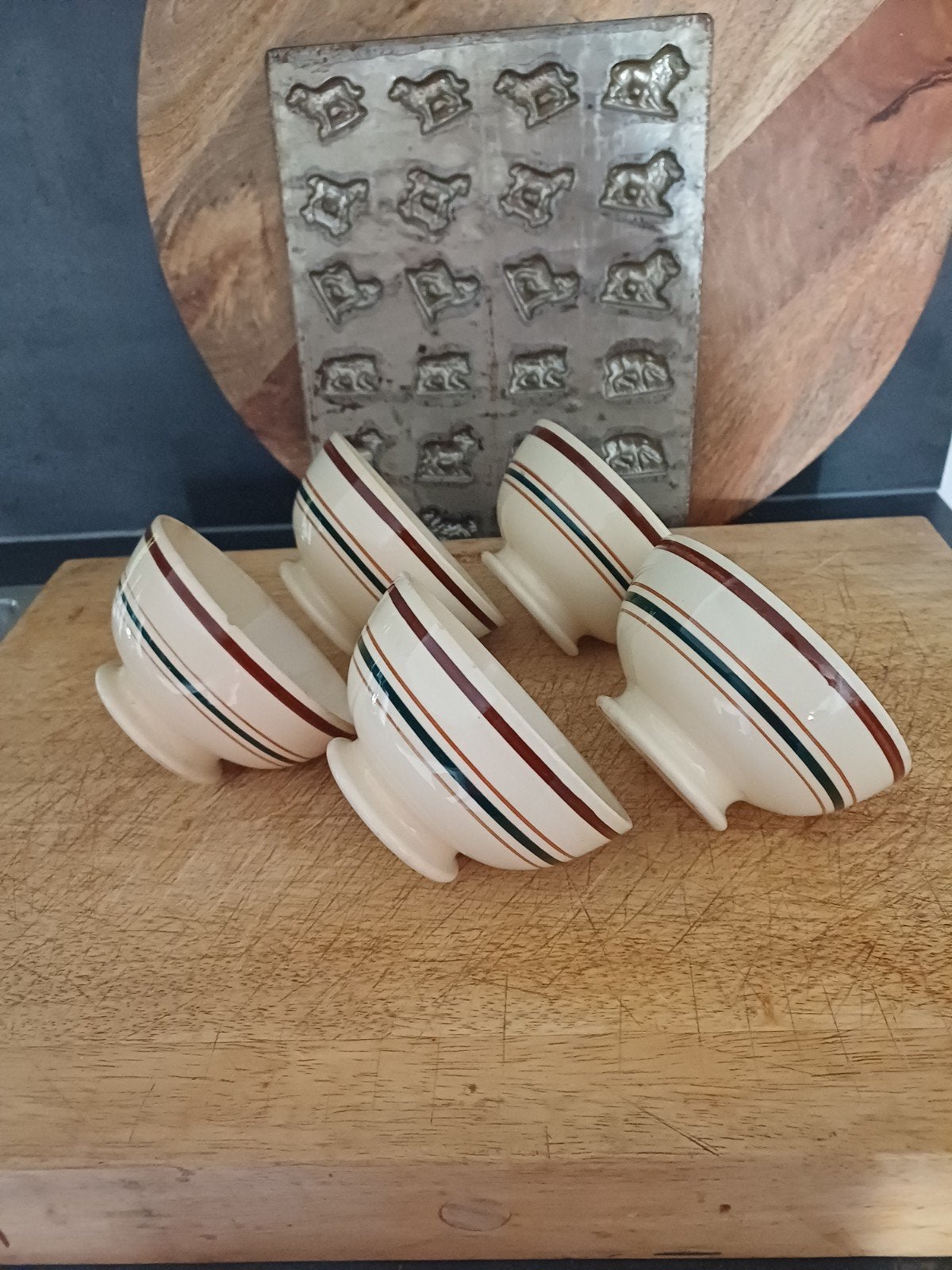 Antieke brocante Franse Spoelkommen van GIEN Gaston, Antiek en Kunst, Antiek | Servies los, Verzenden