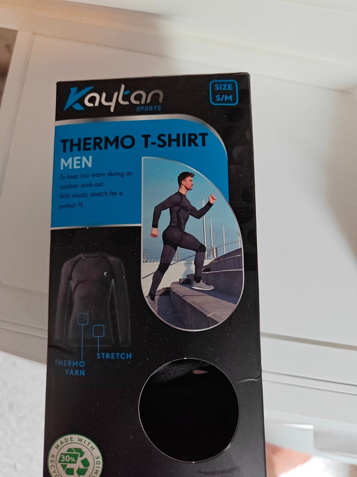 Thermo shirt voor heren S/M, Kaytan, Fitness, Zwart, Nieuw
