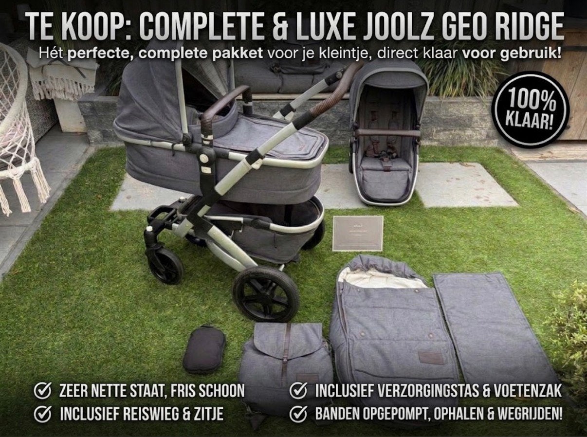 Zeer nette Joolz Geo Ridge kinderwagen en buggy in 1, Luchtbanden, Ophalen of Verzenden, Zo goed als nieuw, Kinderwagen