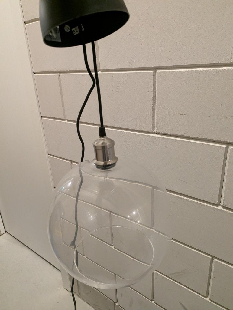 Mooie glaslamp | IKEA JAKOBSBYN, Ophalen, Zo goed als nieuw, Glas, E27 (groot)