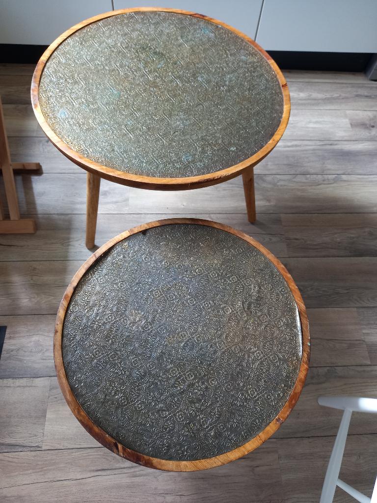 bijzettafels, Gebruikt, Boho, Rond, 55 tot 75 cm