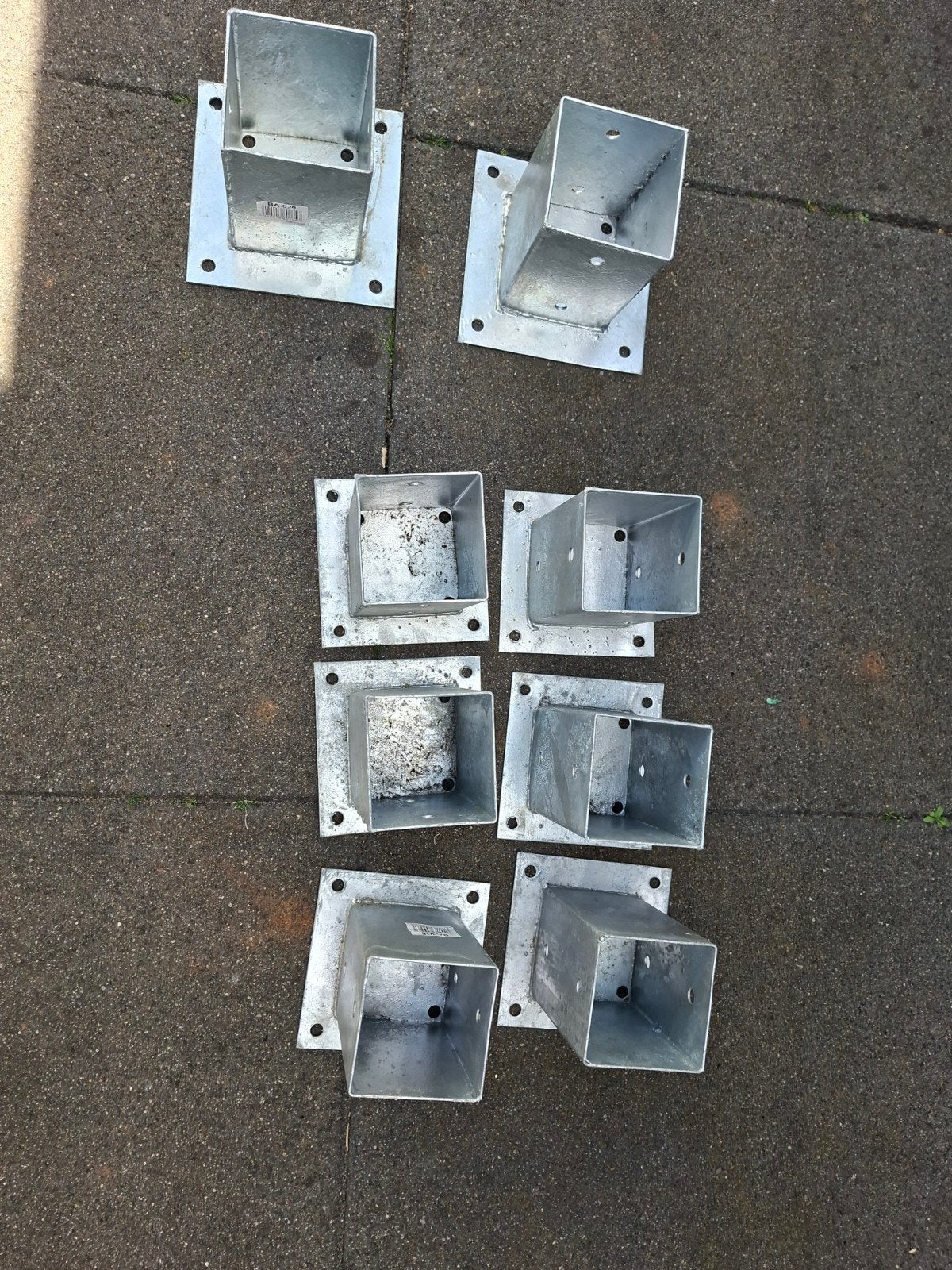 Paalhouders - Verzinkt, 9x9 en 2x 10x10 cm, voor stevige con, Ophalen, Nieuw