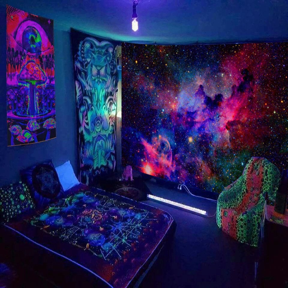 Ruimte Glow In The Dark Wandkleed 2 / 3D Wand Kleed Space, Verzenden, Nieuw, Wandkleed
