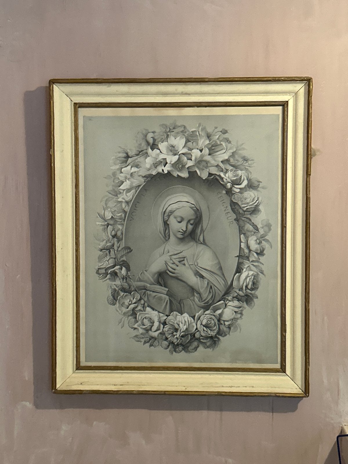 Antiek Maria Schilderij - 66 x 82 cm, Ophalen of Verzenden