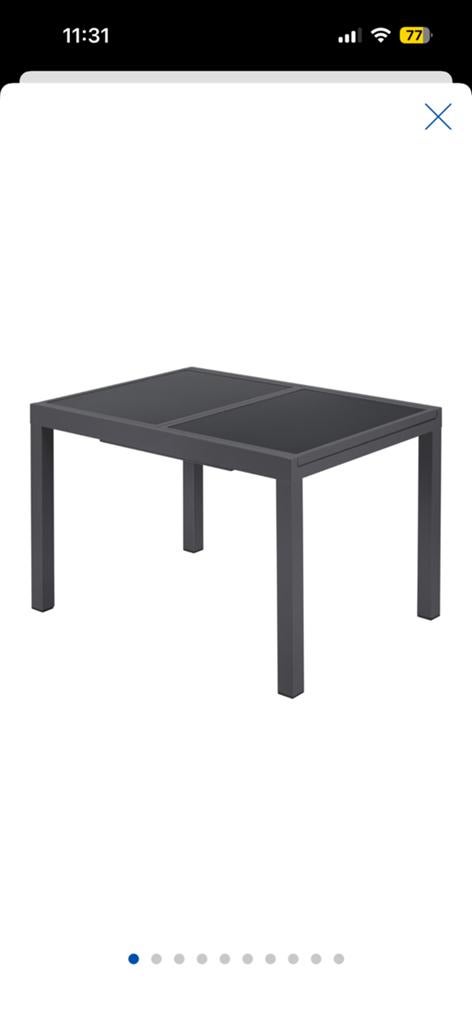 Moderne antracietkleurige tuin tafel, Tuin en Terras, Tuintafels, Ophalen, Zo goed als nieuw, Rechthoekig, Aluminium