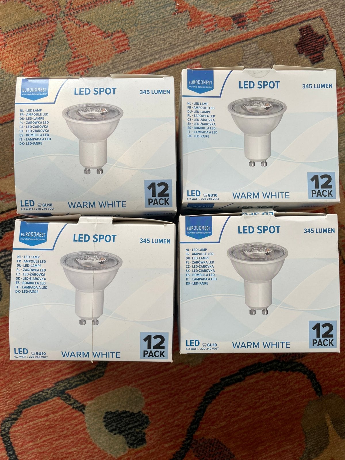 48 x LED GU10 fitting, bajonet fitting, 345 lumen, Led-lamp, Minder dan 30 watt, Nieuw, Ophalen of Verzenden