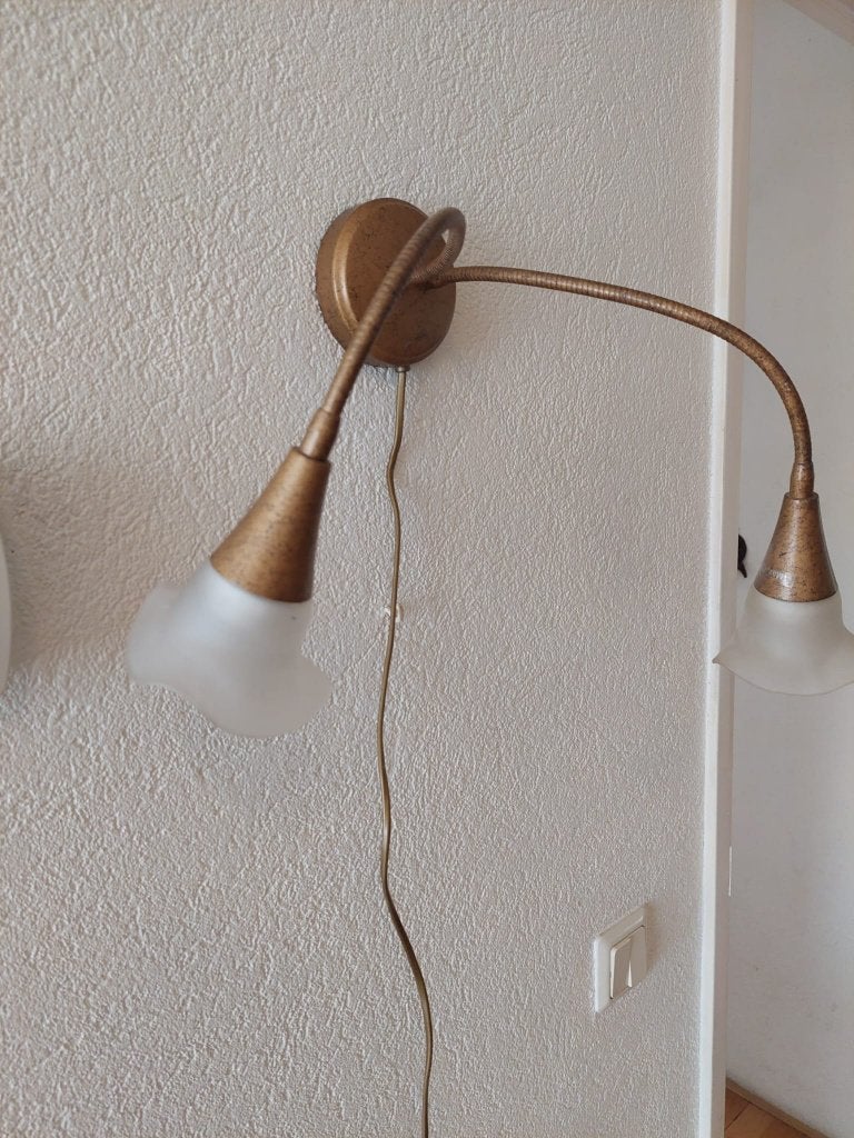 Vintage wandlamp, Massive, Italiaans design., Ophalen, Gebruikt, Glas, Italian