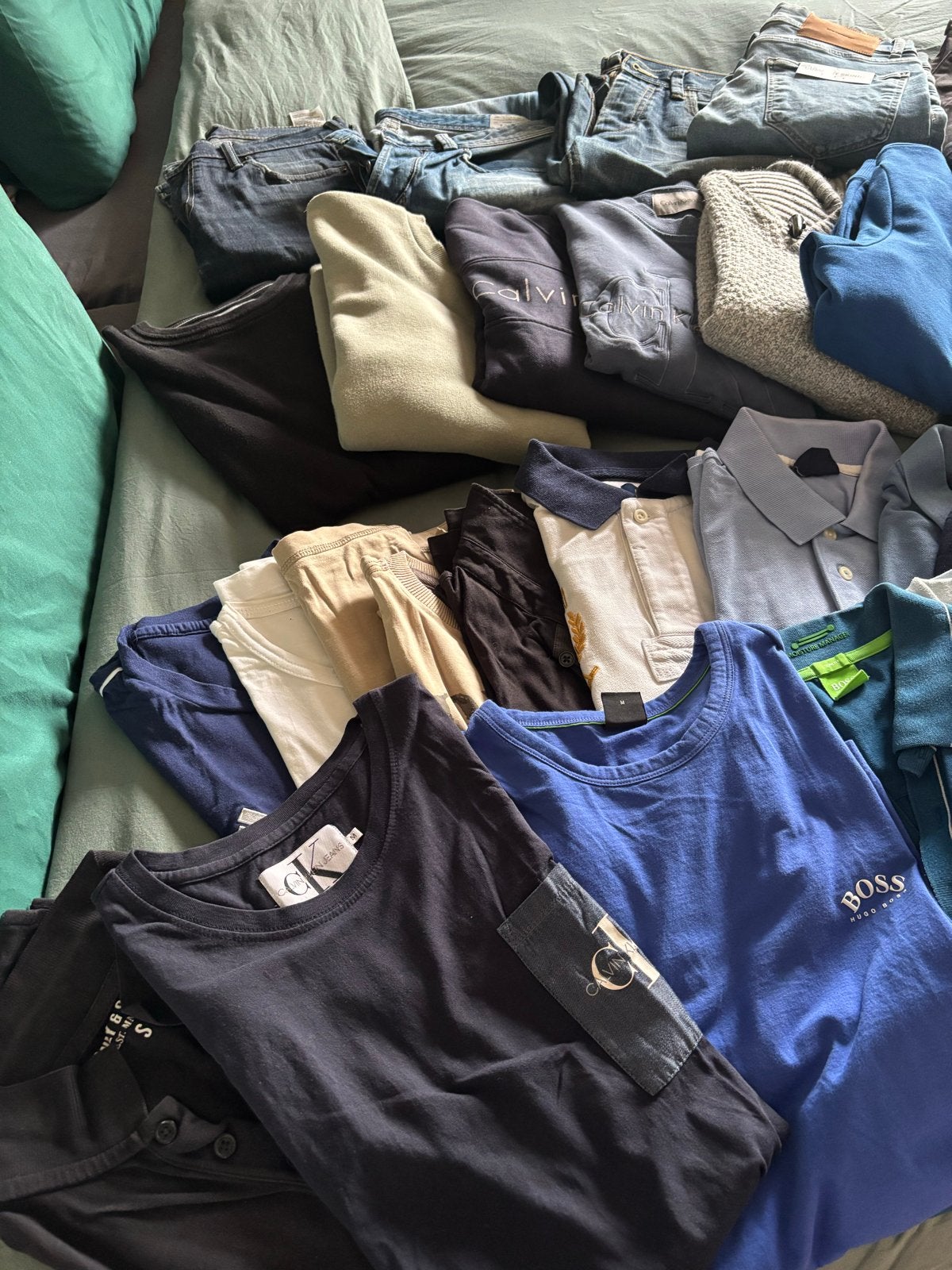 Grote kledingbundel M- Calvin Klein, Hugo Boss, Adidas, e, Ophalen of Verzenden, Gedragen, Overige kleuren, Overige jeansmaten
