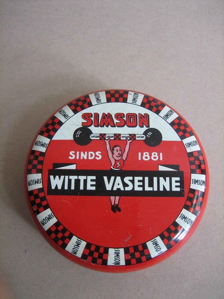 Blikje Simson witte vaseline voor fiets rijwiel, Ophalen of Verzenden, Gebruikt, Overige