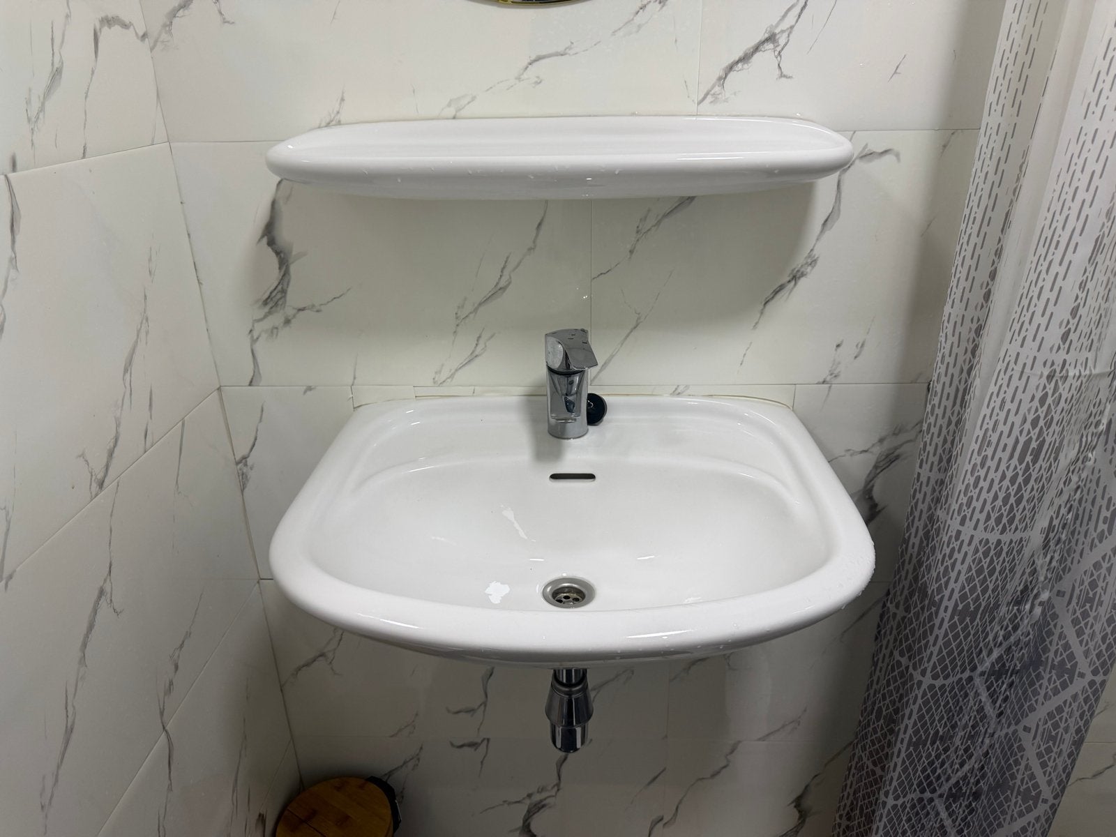 Wastafel en doucheset met Grohe kranen, Ophalen, Gebruikt, Chroom, Douche