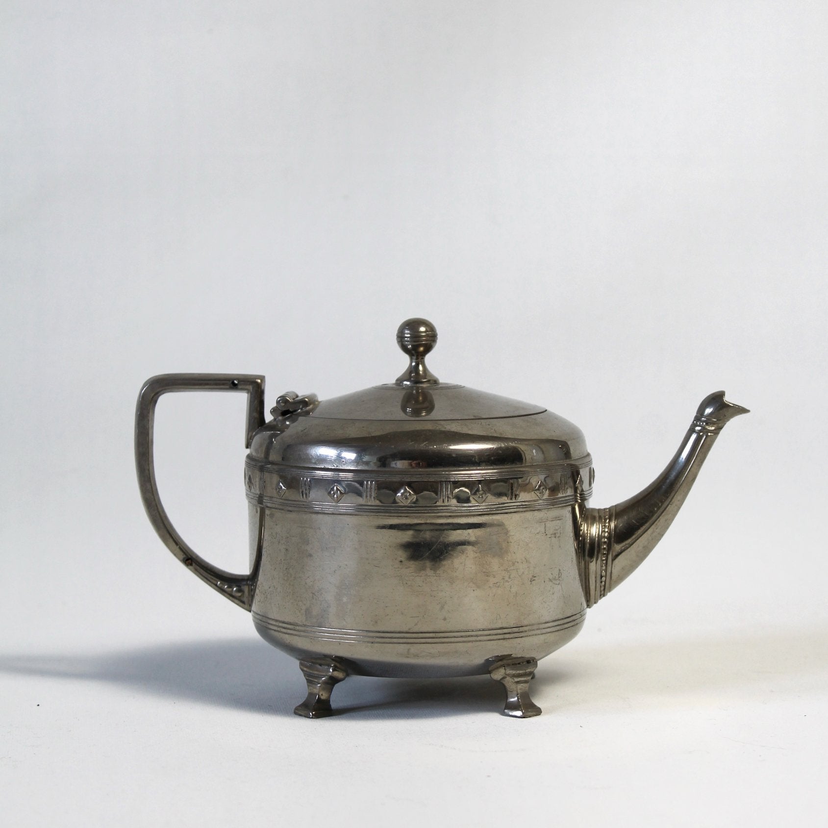 Art Deco Tinnen Theepot – C. Kurz & Co Tiel (Model 1686 ½), Ophalen of Verzenden