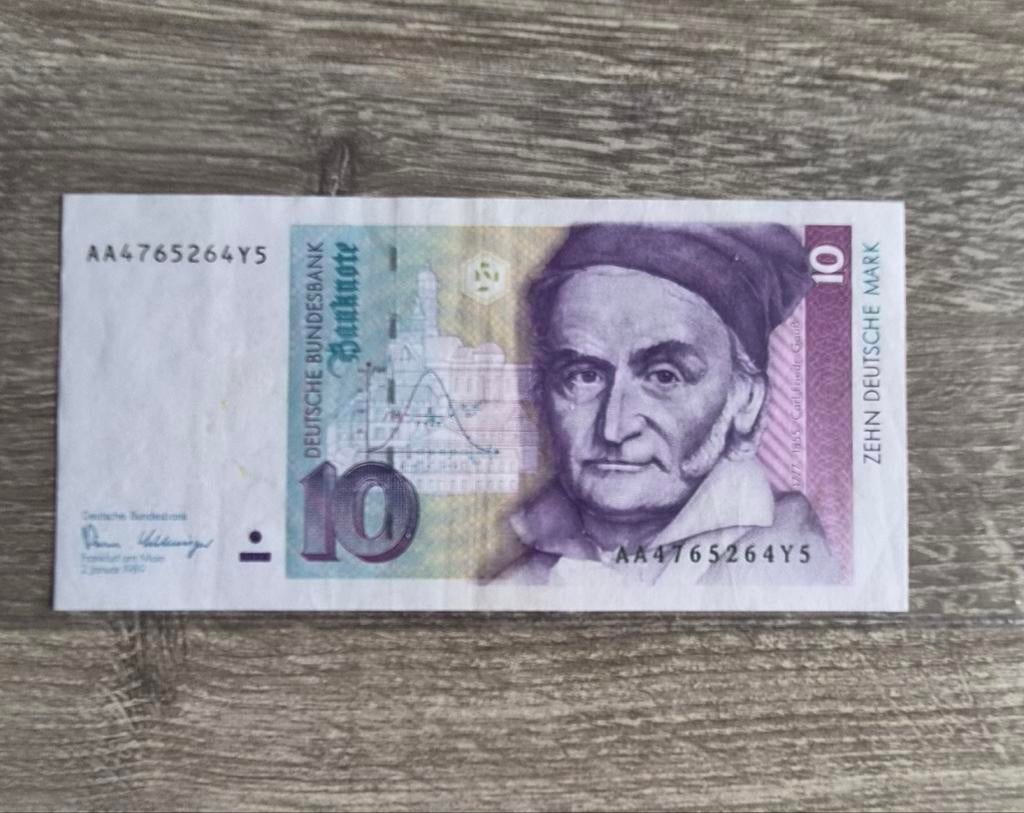 10 Duitse Mark biljet - Carl Friedrich Gauss, Ophalen of Verzenden, Duitsland, Los biljet