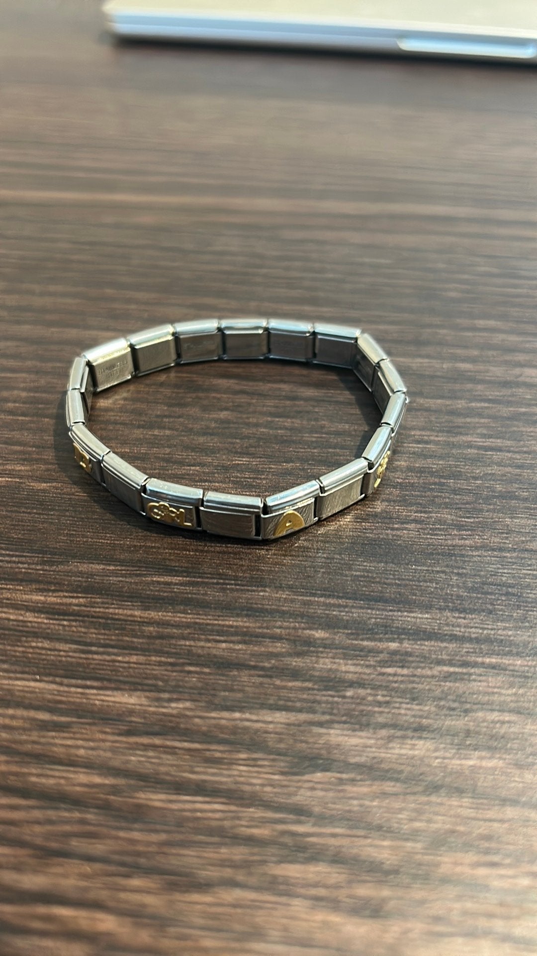 Nomination armband met 9 schakels, Ophalen, Gebruikt, 17 tot 18, Dame