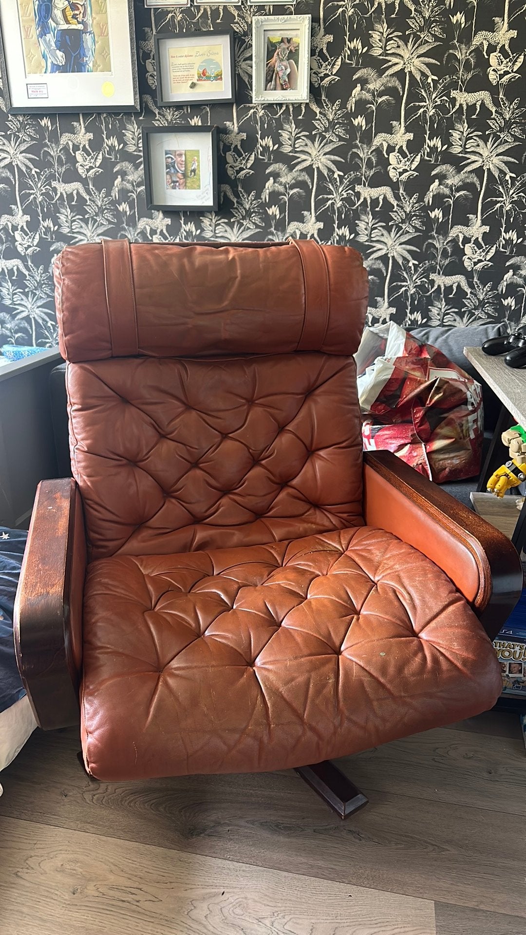 Vintage relax fauteuil, Huis en Inrichting, Fauteuils, Ophalen, Gebruikt, Vintage, 50 tot 75 cm