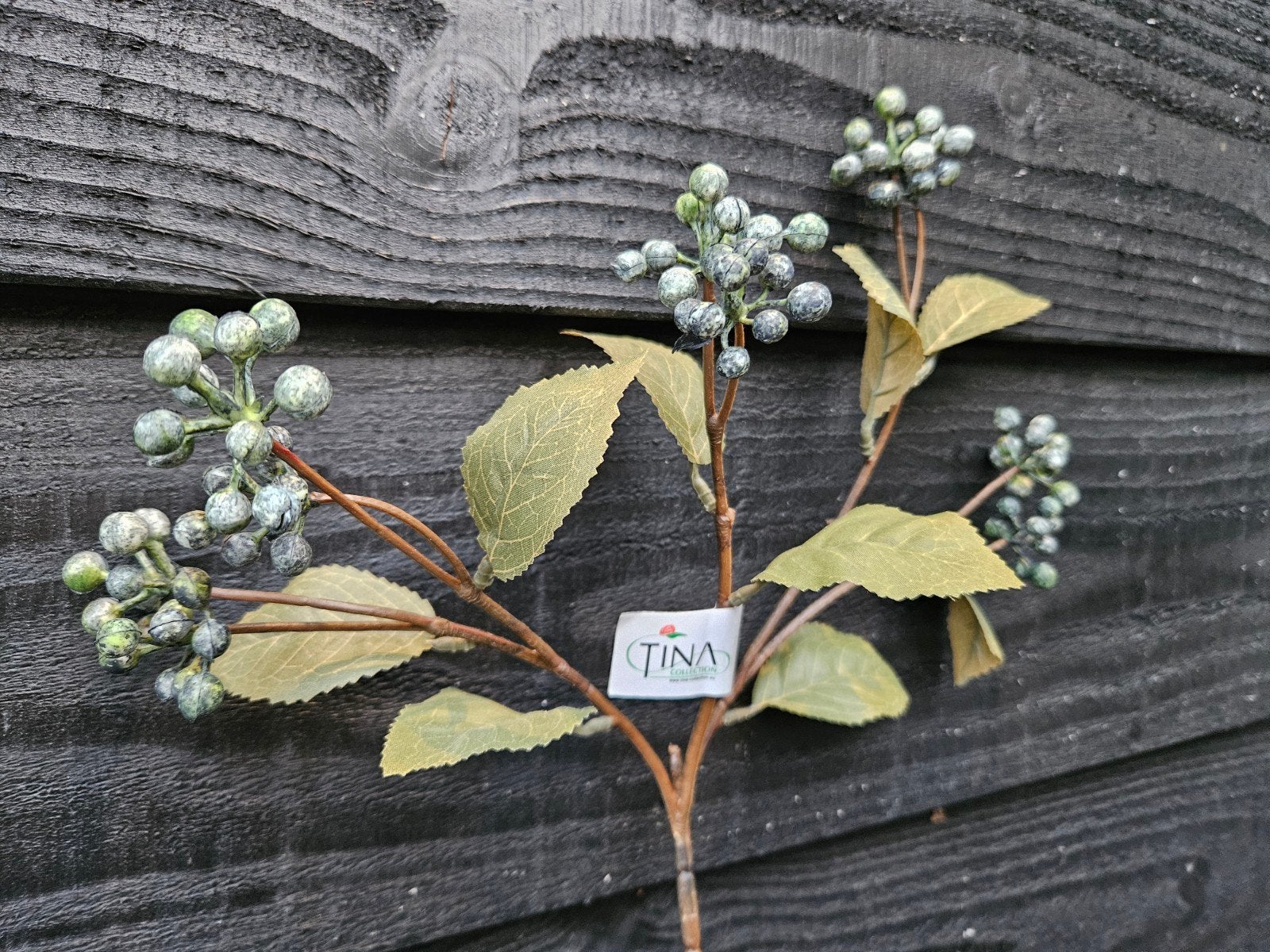 Kunst bessen tak - bessentak burgundy blauw, Ophalen of Verzenden, Nieuw, 54 cm