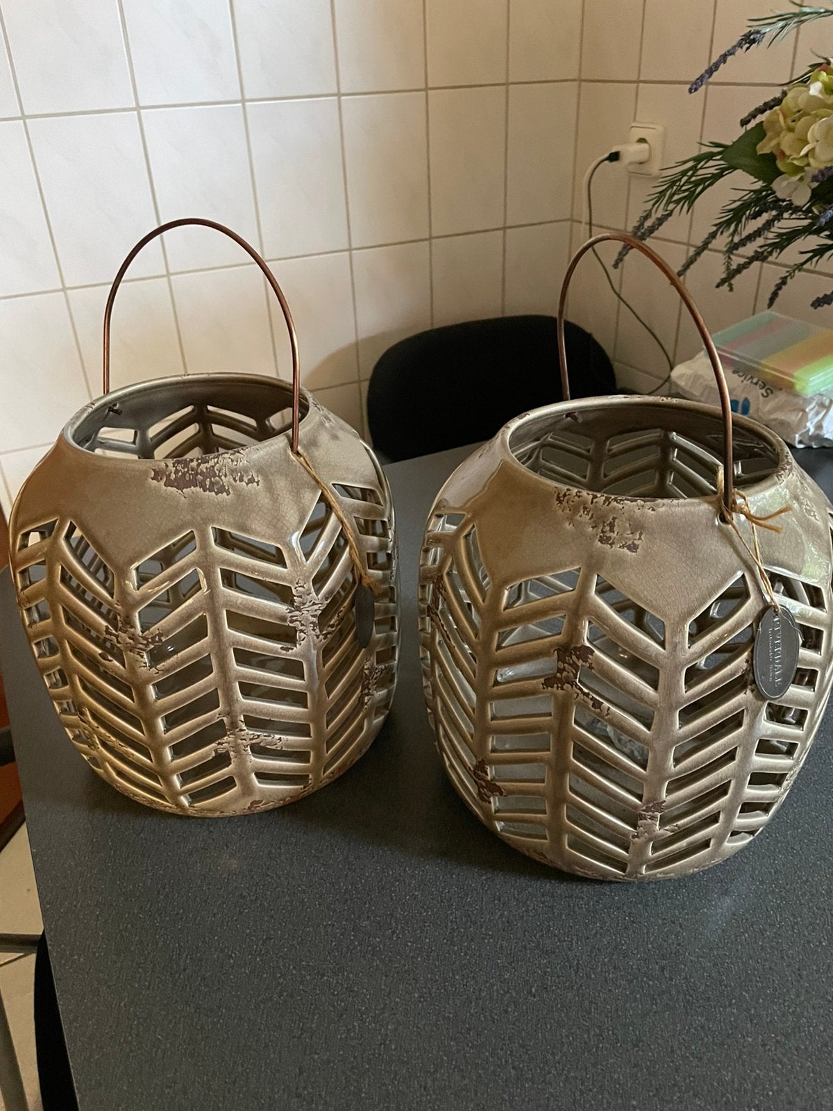 Windlichten riverdale als nieuw 2 stuks, Overige typen, Rond, Ophalen of Verzenden, Zo goed als nieuw