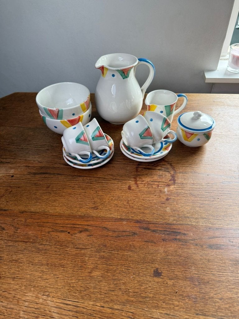 Gekleurd servicesetje, Ophalen, Overige materialen, Zo goed als nieuw, Overige stijlen