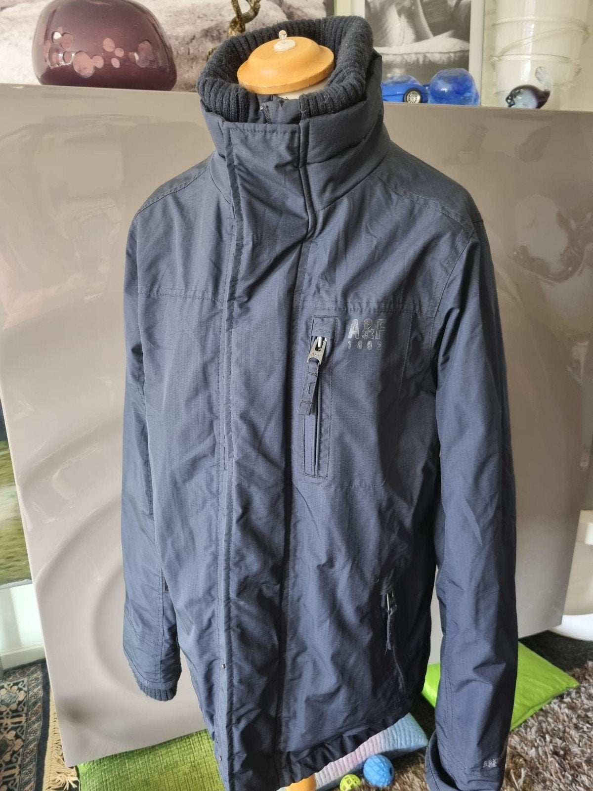 Abercrombie & Fitch jas, maat M, blauw, uitmuntende conditie, Kleding | Heren, Maat 52/54 (L), Blauw, Ophalen of Verzenden, Zo goed als nieuw