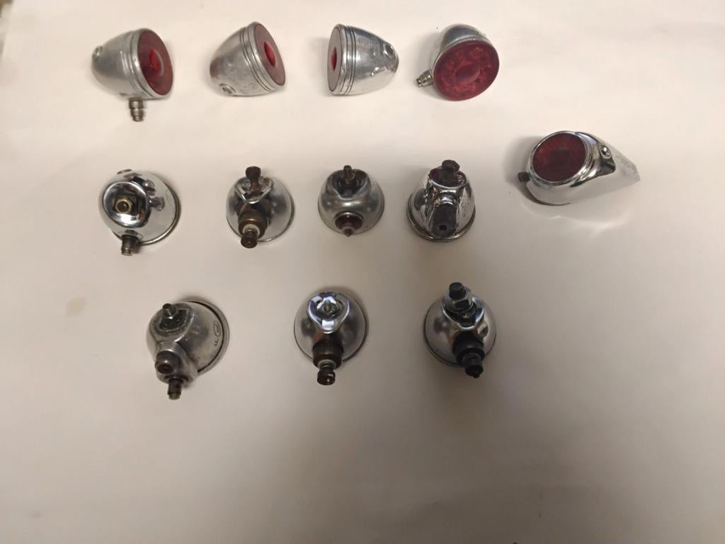 Oude vintage retro oldtimer fietslverlichting achterlicht, 4 bedels of meer, Ophalen of Verzenden, Overige materialen, Overige merken