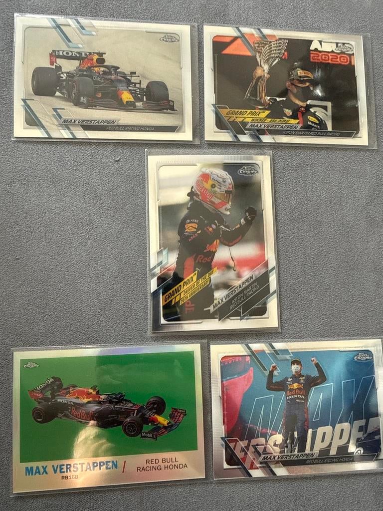 Max Verstappen Topps Chrome lot (5 stuks) – F1 trading cards, Ophalen of Verzenden, Nieuw, Formule 1
