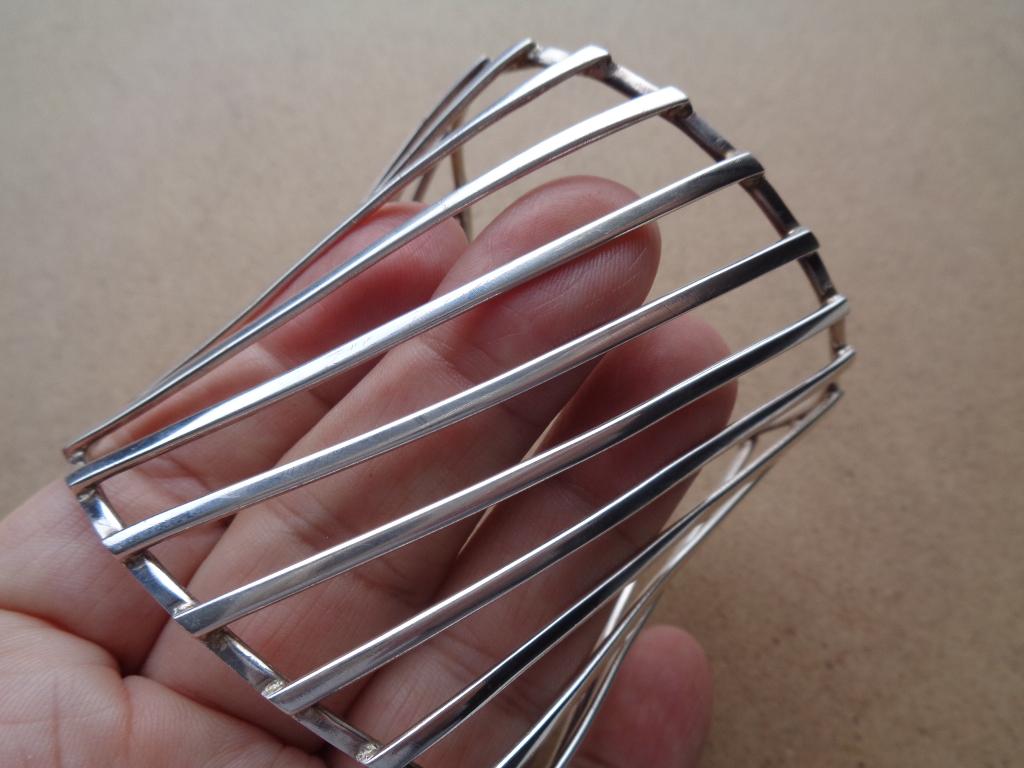 zilveren verticale manchet armband [379], Ophalen of Verzenden, Zo goed als nieuw, Zilver, Zilver