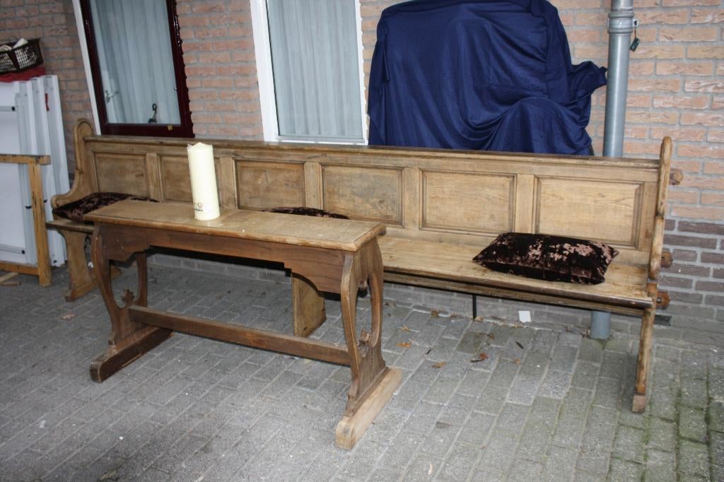 Oude Eiken Kerkbank(en), Antiek en Kunst, Antiek | Meubels | Stoelen en Banken, Ophalen