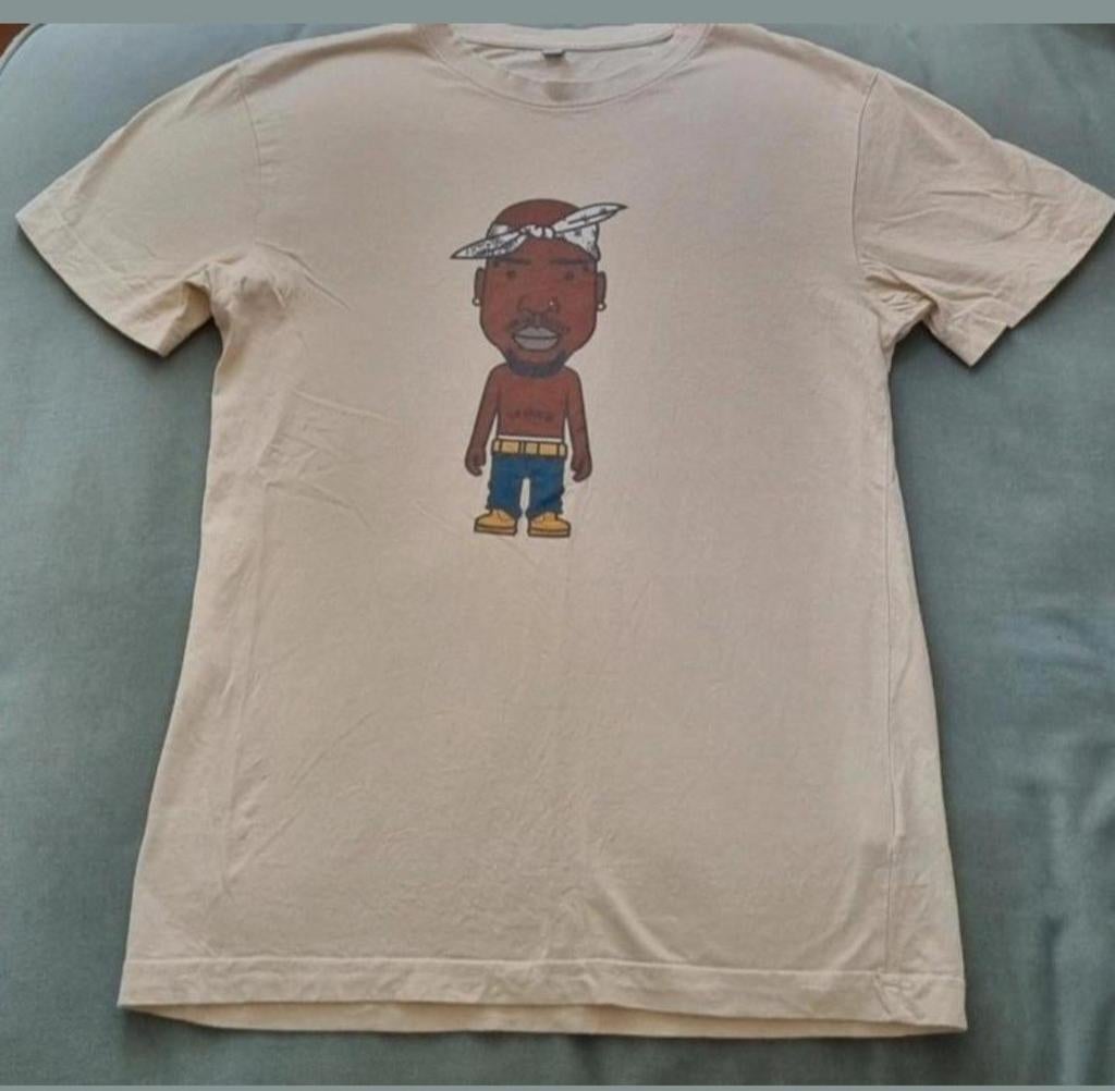 Tupac T-shirt - Maat S, Beige, Ophalen of Verzenden, Mister Tee, Gedragen